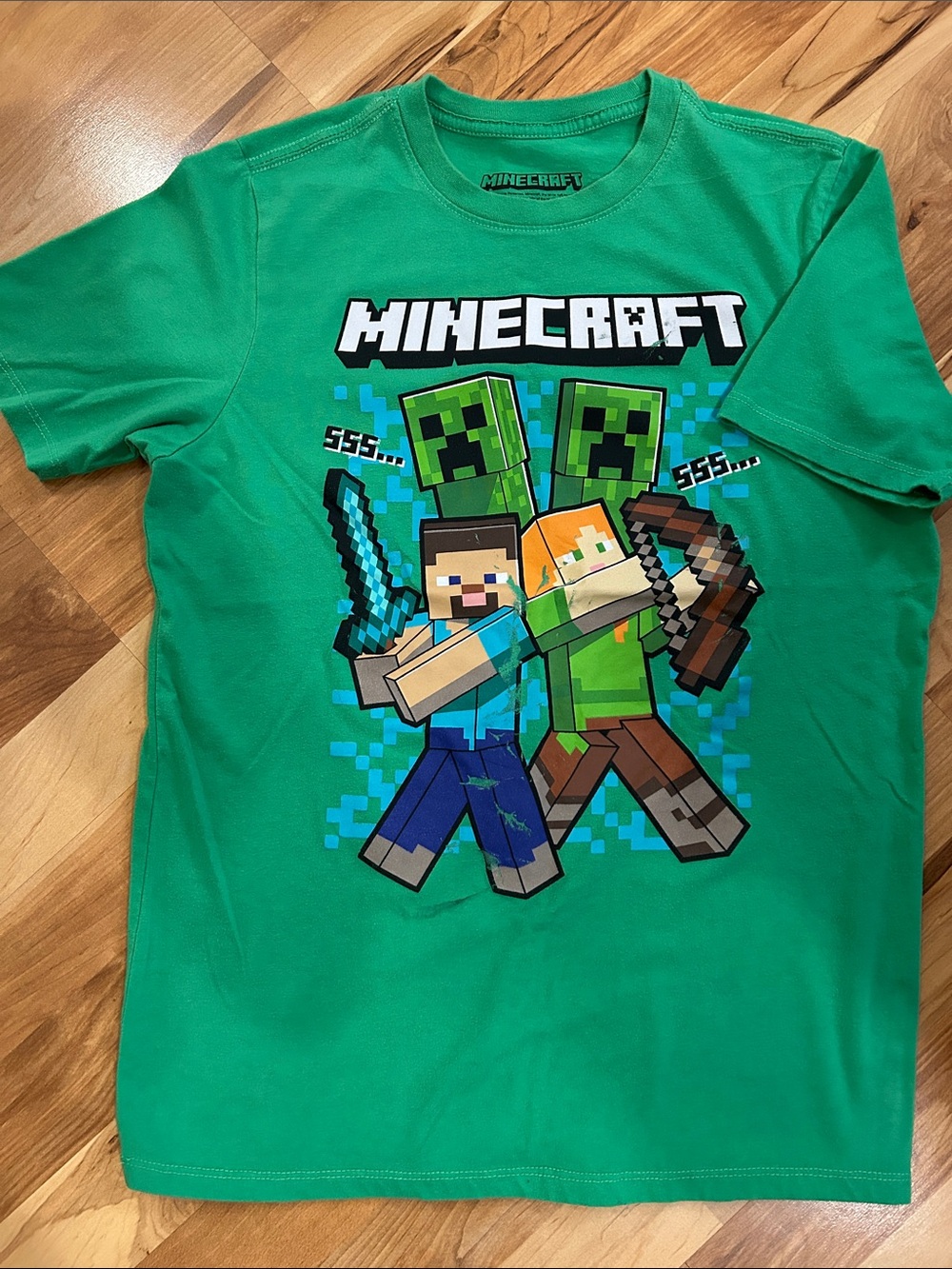 Minecraft Adults Graphic Tee - Bright Green 2XL/EEG 18 SEE PHOTOS Mark